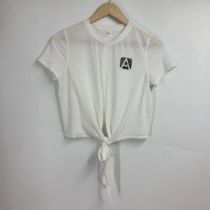 Lululemon Women's Knot A Problem Front Tie Short Sleeve Crew Neck T-Shirt Size 4